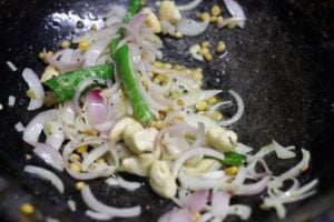 sauteing onions in oil