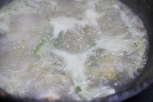 rava added to boiling water