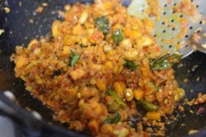 cooked tomato base for thakkali sadam recipe