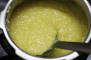 cooked and mashed smooth yellow lentils