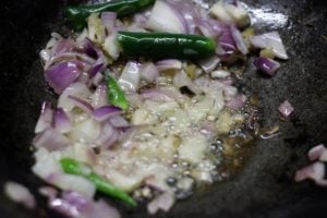 sautéing onions in oil