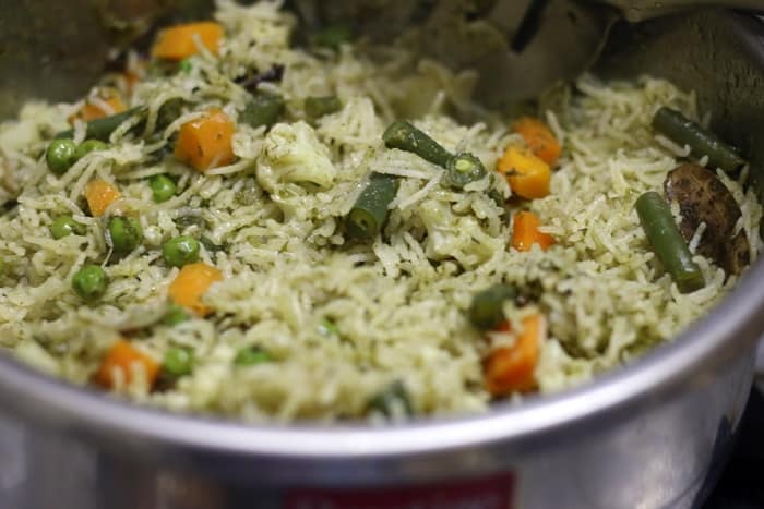 veg biryani restaurant style recipe step 9