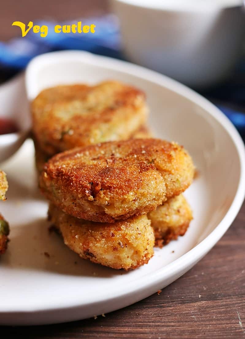 Closeup shot of two heart shaped veg cutlets stacked