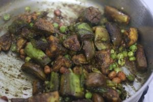 cooked eggplant for brinjal rice