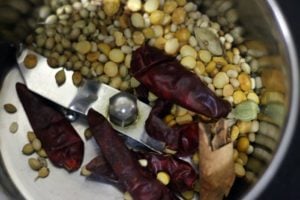 grinding roasted spices