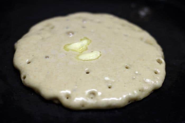 cooking eggless pancake