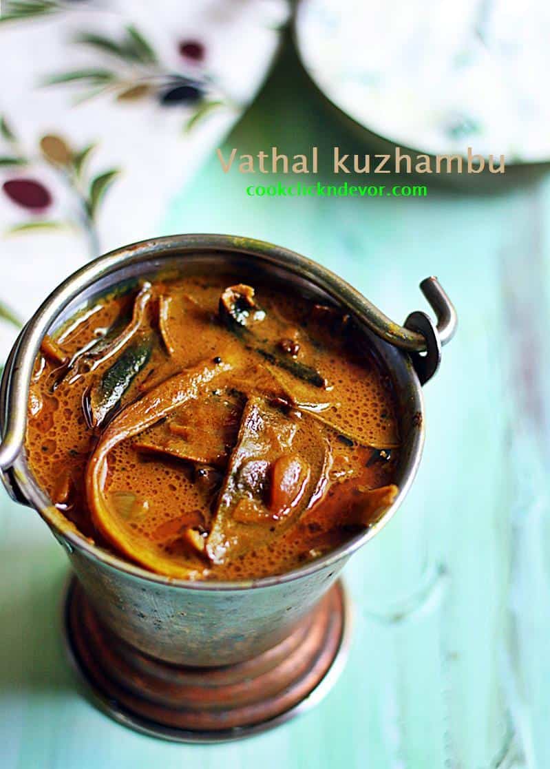 Vathal kuzhambu with sun dried vegetables