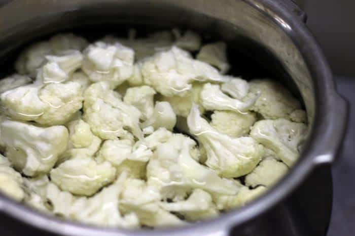 blanching cauliflower for cauliflower poriyal recipe
