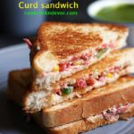 easy curd sandwich recipe with vegetables, thick yogurt and mild seasoning