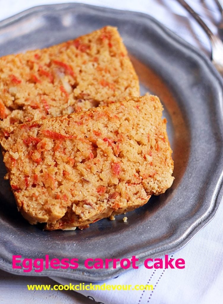 Eggless Carrot Cake Recipe Cook Click N Devour!!!