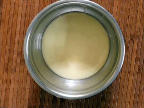 condensed milk added to a bowl