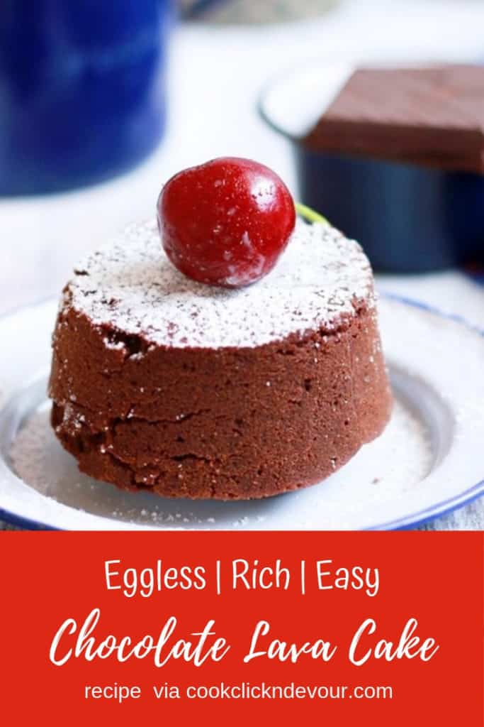 Eggless choco lava cake