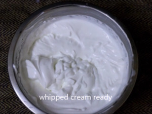 sweetened whipped cream for making homemade butterscotch ice cream recipe