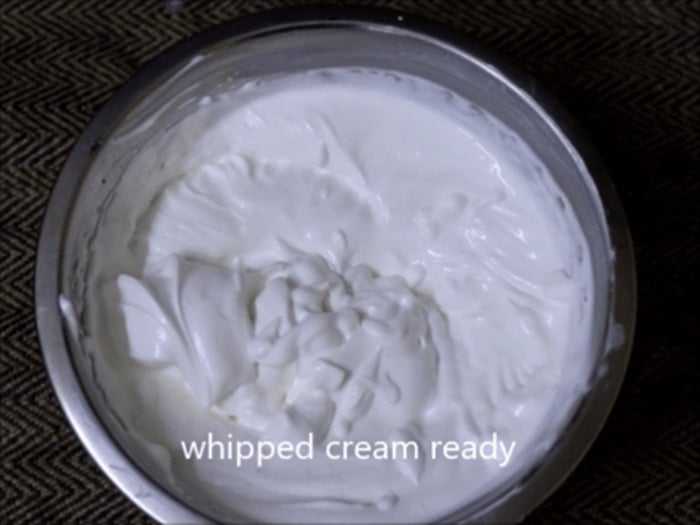 Butterscotch Ice Cream Recipe 3 Cream whipped until soft peaks are formed.