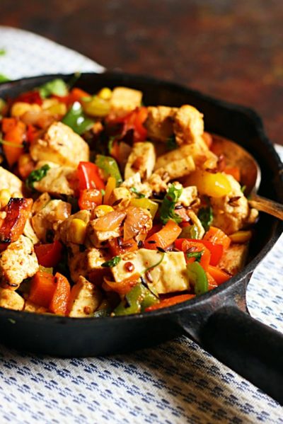 quick recipe with video on how to make Indian paneer fry with vegetables
