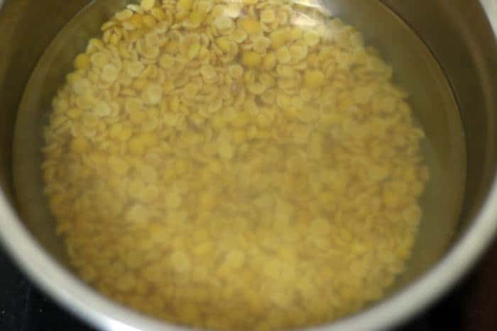 soaked turvar dal or arhar dal