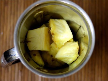 cubed pineapple for virgin pina colada recipe