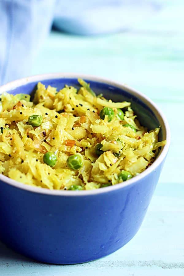 making cabbage poriyal recipe