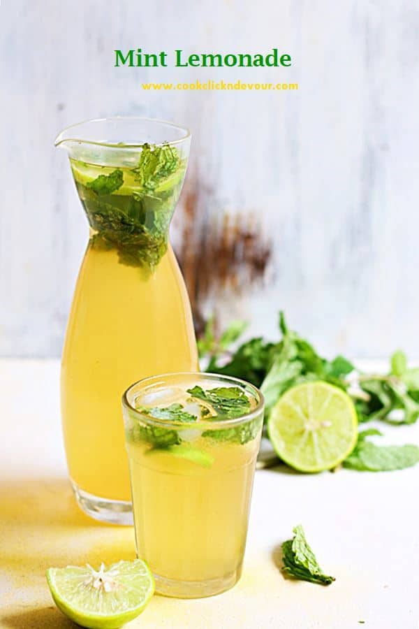 Mint Lemonade Recipe- healthy and refreshing mint lemon juice recipe for summers