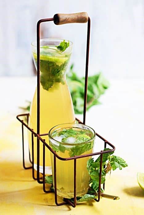 Mint Lemonade Recipe- healthy and refreshing mint lemon juice recipe for summers