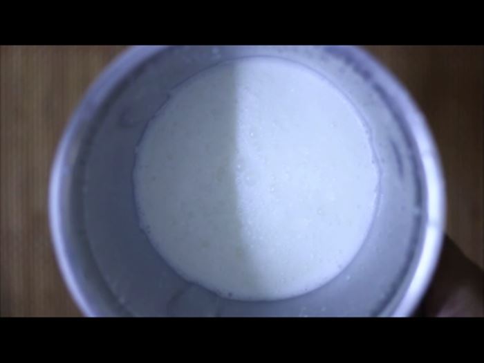 Making vanilla milkshake recipe