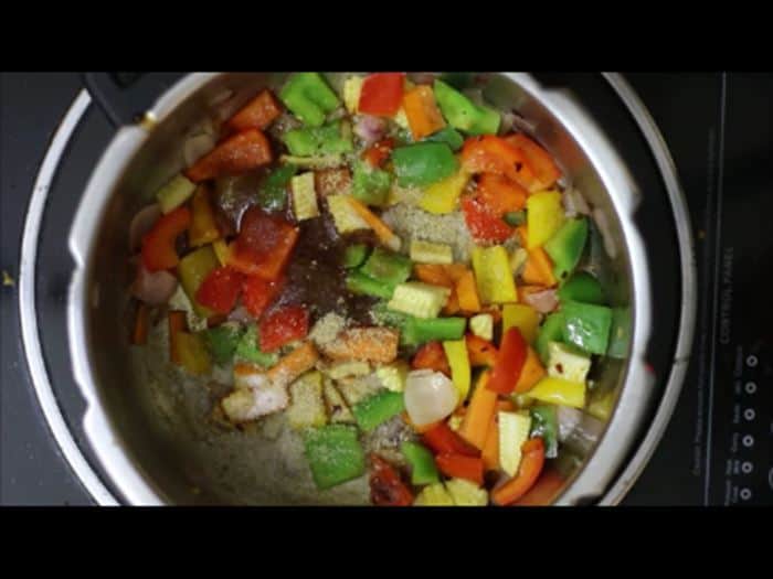 vegetables sauteed for vegetable pasta recipe, veg pasta recipe