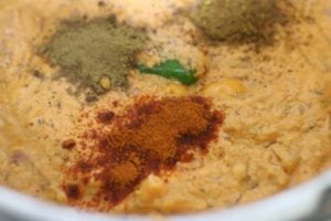 spice powders added for matar masala recipe