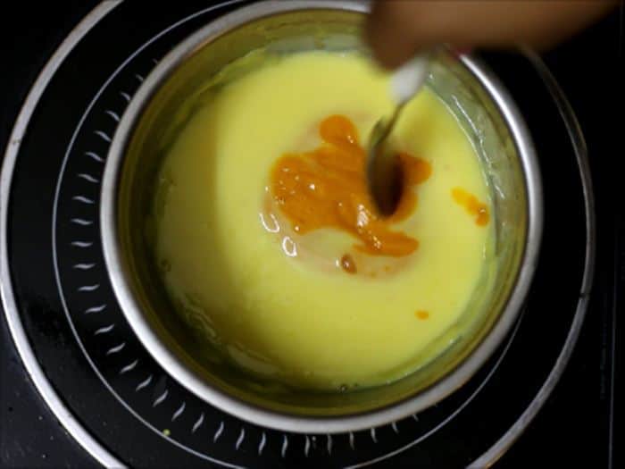 making mango custard recipe