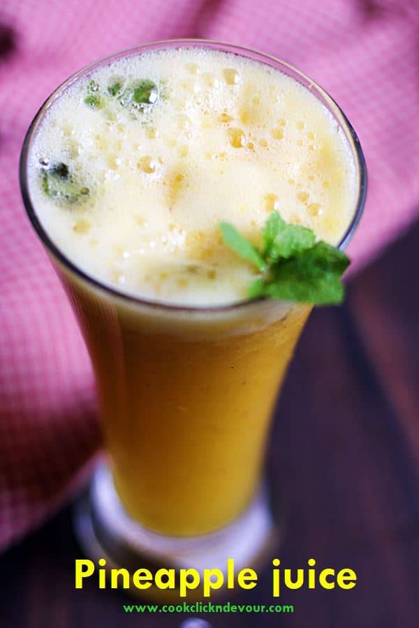 pineapple juice recipe with fresh ripe pineapples