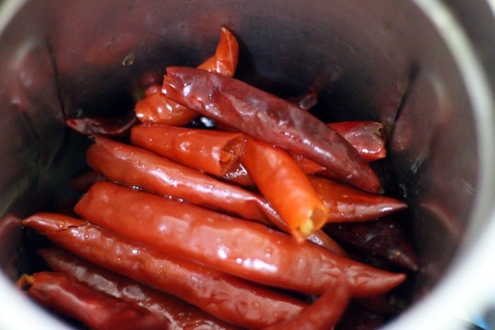 soaked and drained chilies