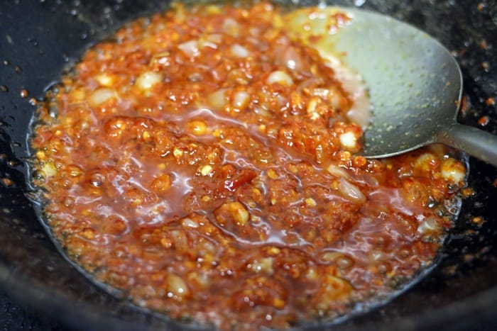 cooking schezwan sauce