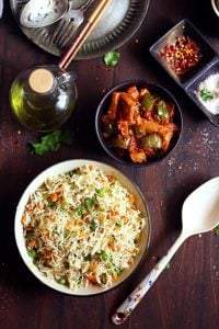 veg fried rice recipe, vegetable fried rice