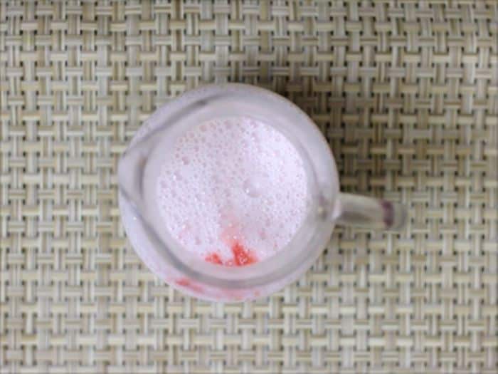 Strawberry milk ready to serve