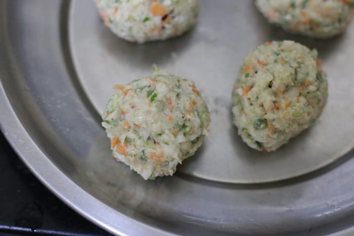 shaped vegetable balls