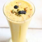 Banana mango smoothie served in a glass