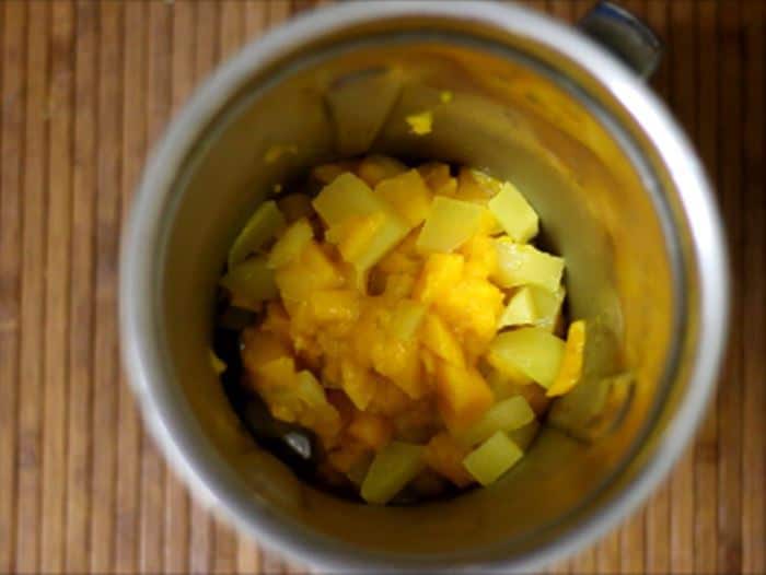 Making Homemade mango frooti recipe