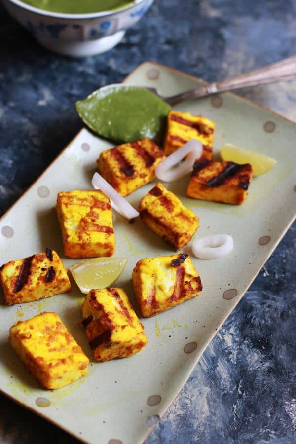 grilled paneer recipe making