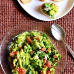 Basic guacamole recipe served with toast