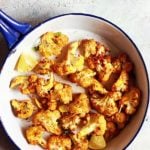 oven roasted cauliflower served for snack