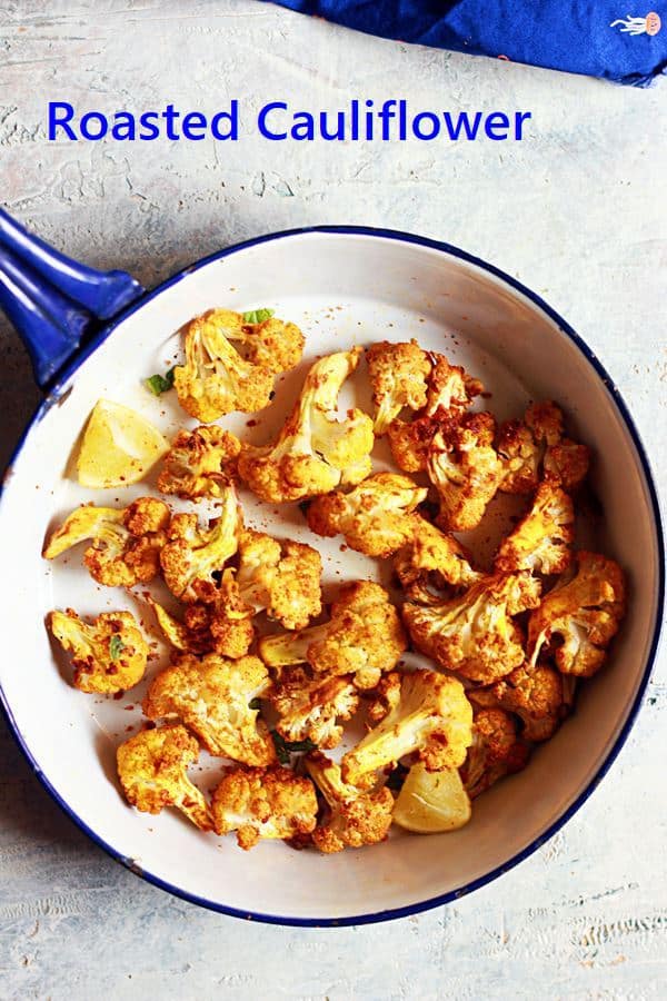 oven roasted cauliflower served for snack