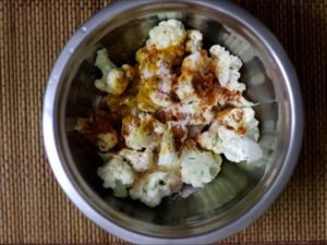 Roasted cauliflower recipe making