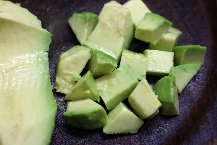 cubed avocados for avocado salad recipe