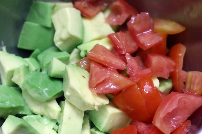 making avocado salad