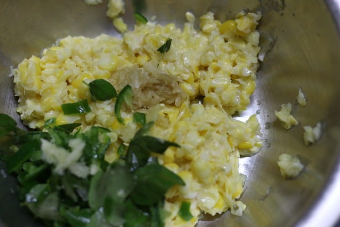 pulsed corn for making cheese pakora recipe