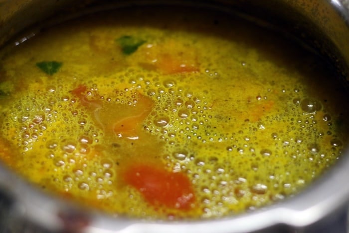 jeera rasam turns frothy