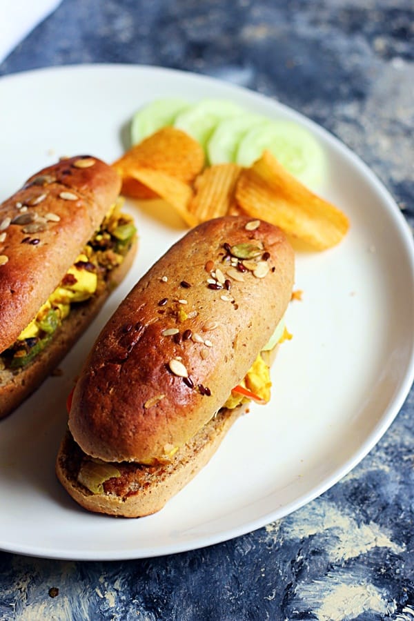 homemade paneer tikka sandwich recipe