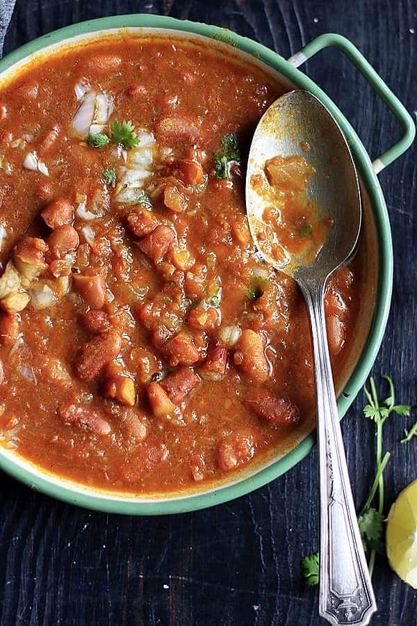 rajma masala curry ready to serve with chawal