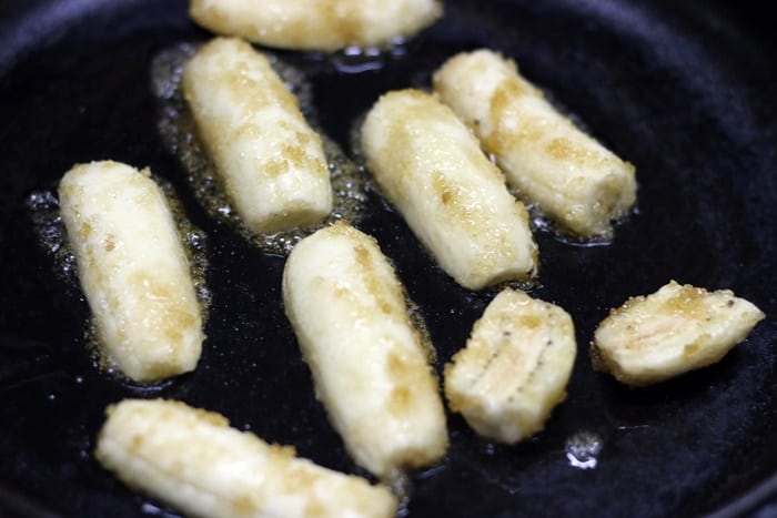 how to caramelized bananas on stove top