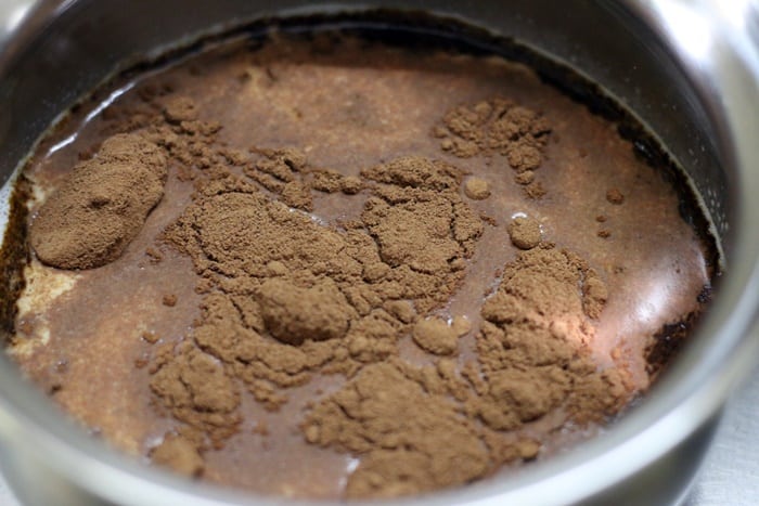 Making chocolate mocha recipe step 2