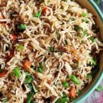 closeup shot of flavorful homemade veg fried rice